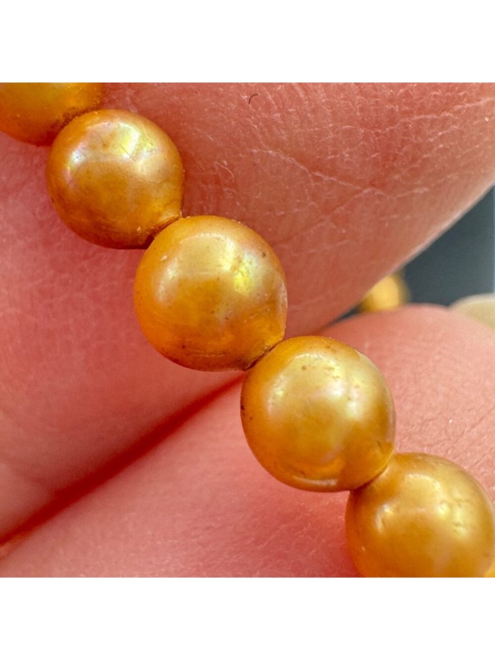 Antique Pearl Necklace 18" 14k Gold Fish Hook Clasp Gold Pearls 1930s 3-6mm - Picture 7 of 9